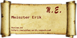 Meiszter Erik névjegykártya